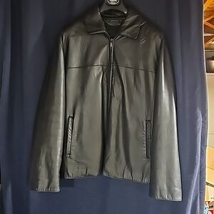 MENS XL Black Leather Jacket